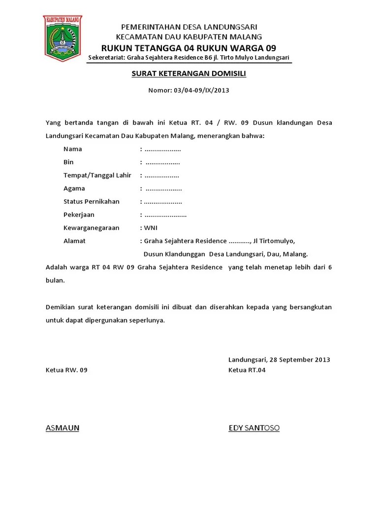 Surat keterangan domisili organisasi/yayasan/lembaga/perkumpulan/serikat, dll. Contoh Surat Keterangan Domisili Lembaga Dari Desa Berbagai Contoh