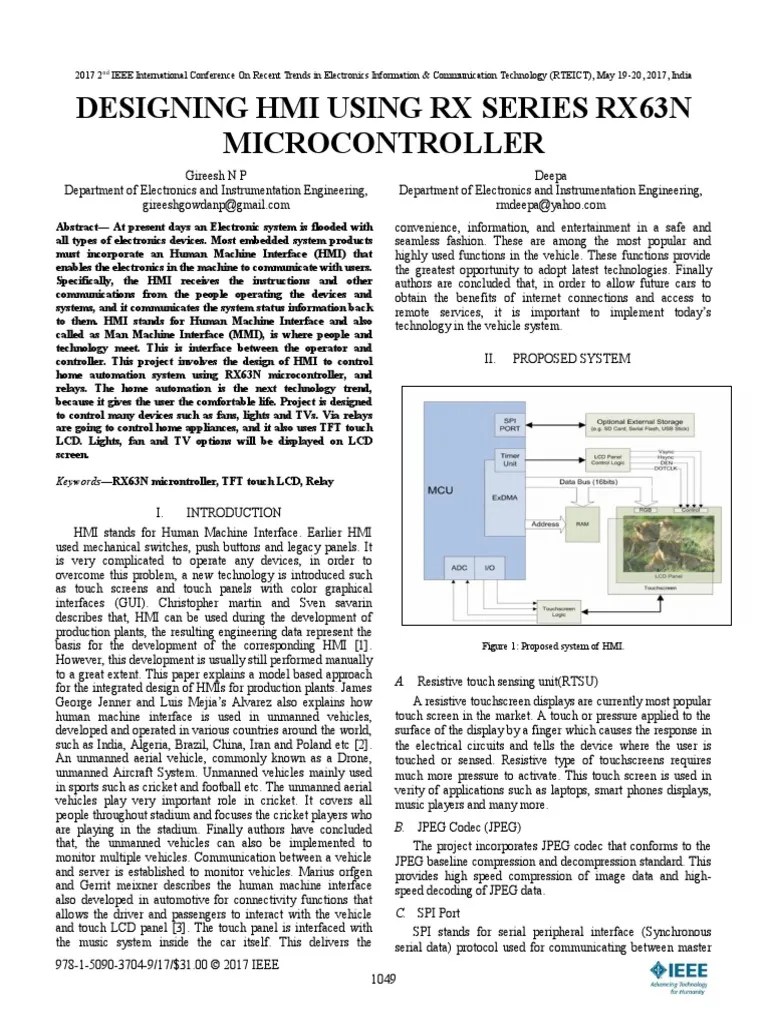 Designing HMI Using RX Series RX63N Microcontroller | Download Free PDF ...