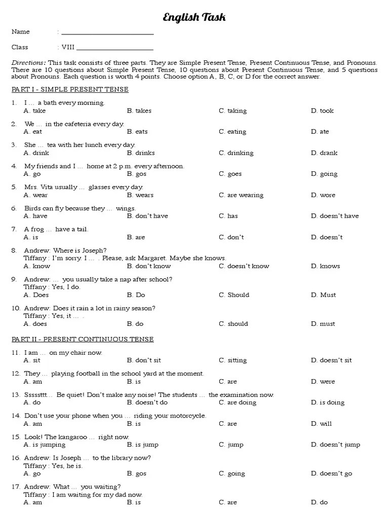 Contoh Soal Simple Present Tense Versi Kak Rasyid Dan Pembahasannya Tolongtangtugas Web Id 