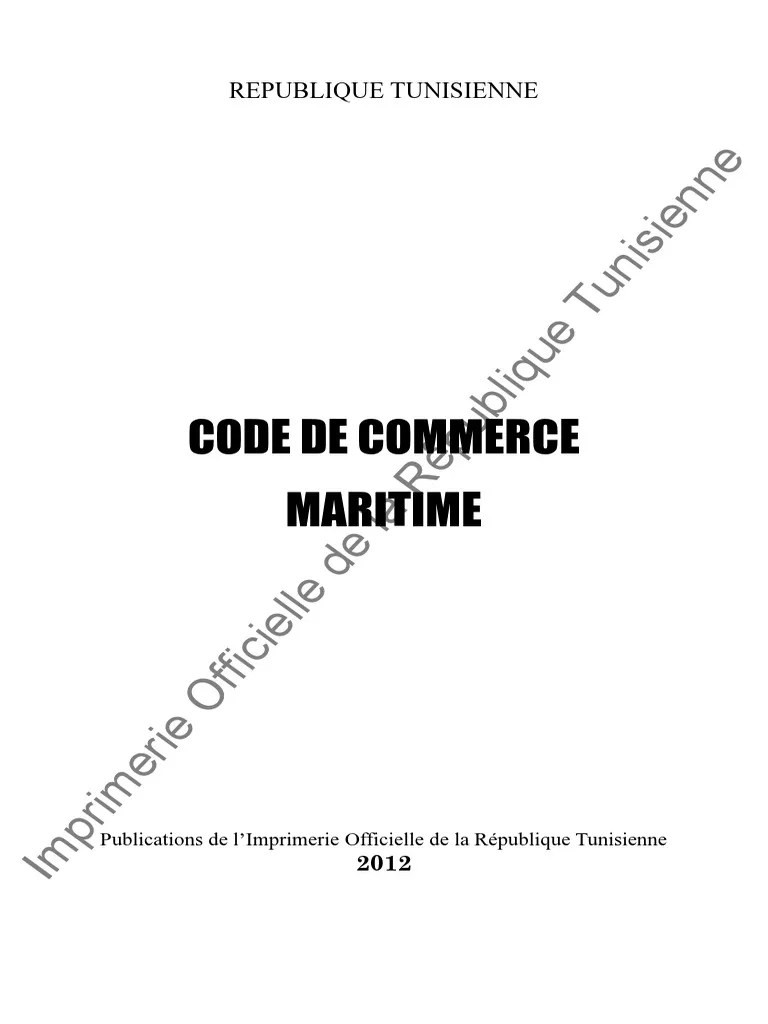 Code Du Commerce Maritime Tunisie | PDF | Condominium | Hypothèque