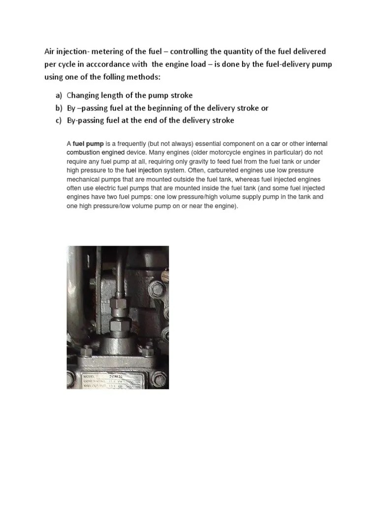 Car Internal Combustion Engined Fuel Injection | PDF | Carburetor ...