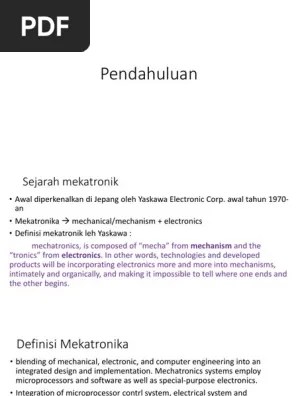 Pendahuluan Mekatronika