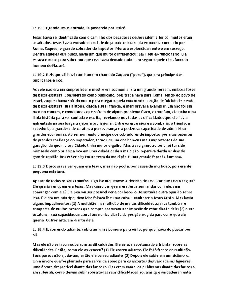 Esboço De Zaqueu | PDF | Abraão | Jesus