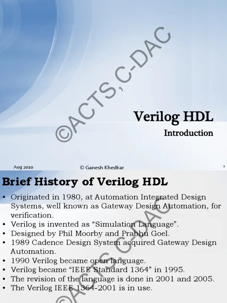 Verilog - Introduction | PDF | Hardware Description Language ...