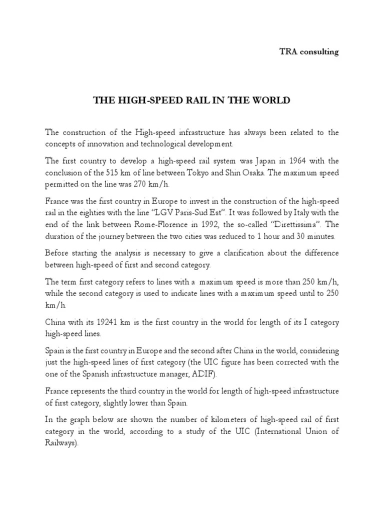 The High Speed Rail In The World | PDF | High Speed Rail | Rail Transport