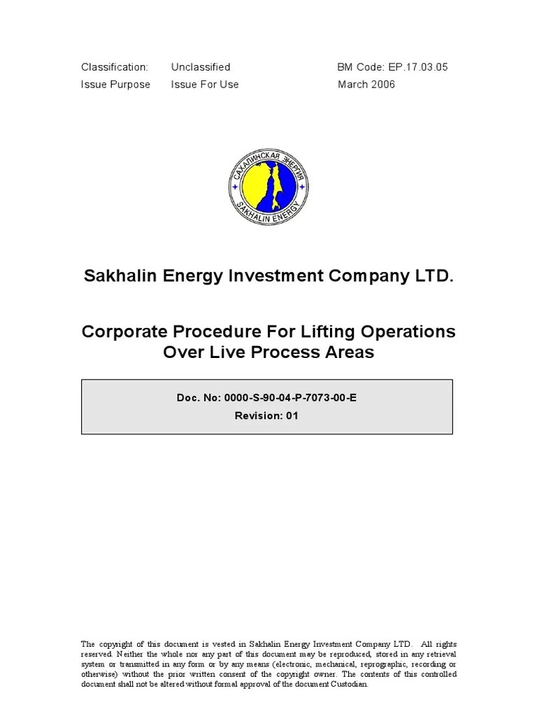 Procedure For Lifting Operations Over Live Process Are As | PDF | Risk Assessment | Elevator