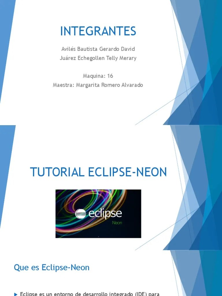 Tutorial Eclipse Neon | PDF | Java (lenguaje De Programación) | Archivo De Computadora