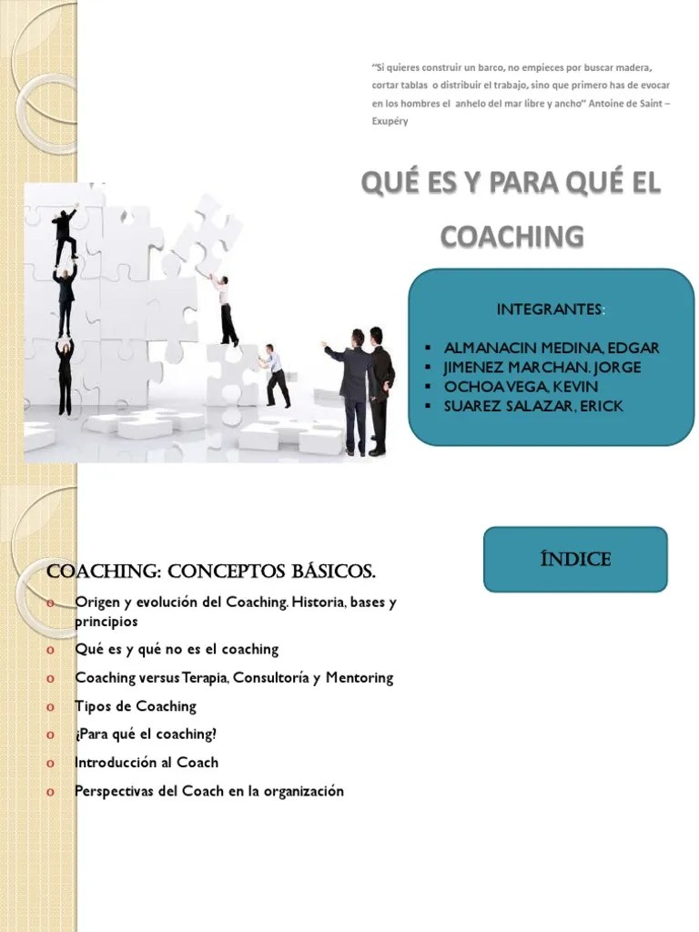Coaching | PDF | Liderazgo | Planificación