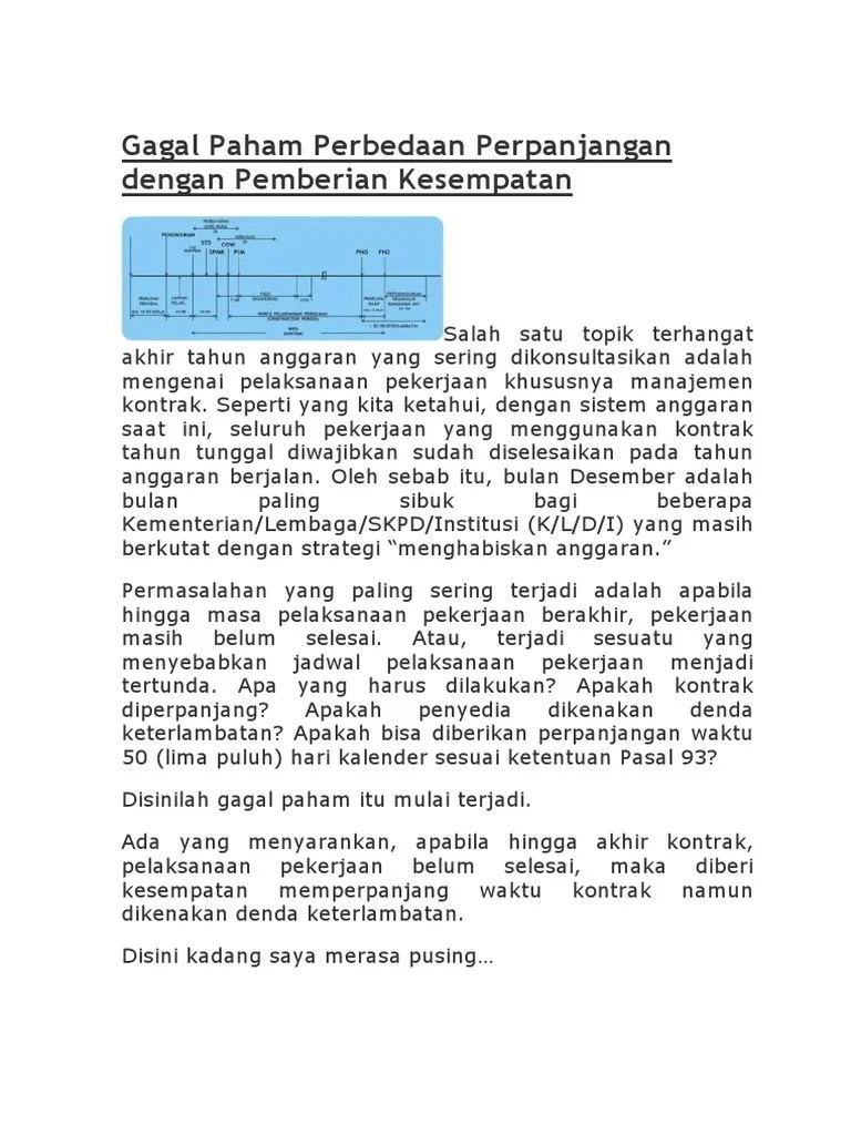 Gagal Paham Perbedaan Perpanjangan Dengan Pemberian Kesempatan | PDF