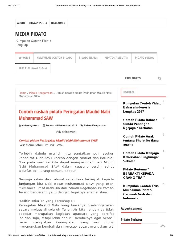 Ulah poho ibadah nukatilu : Contoh Naskah Pidato Peringatan Maulid Nabi Muhammad Saw Media Pidato