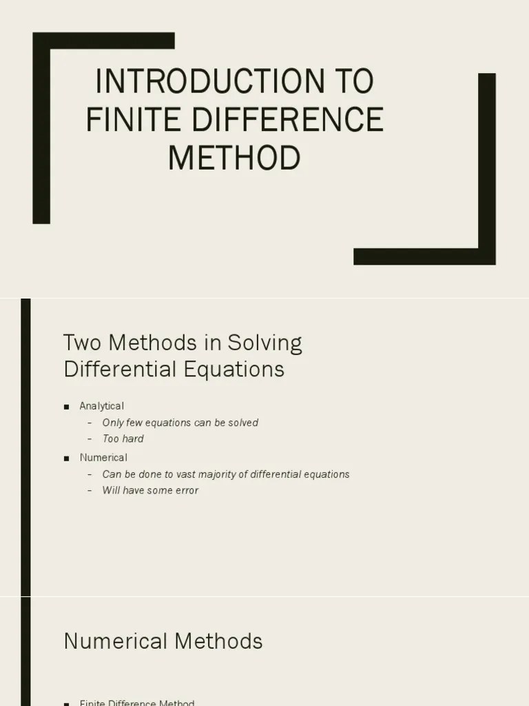 Introduction To Finite Difference Method | PDF | Finite Difference ...