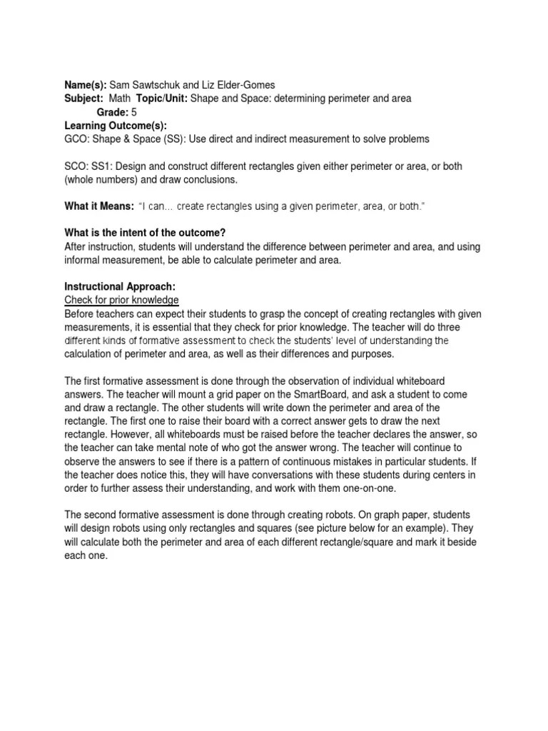 Example Of Assessments In Mathematics | PDF | Educational Assessment | Area