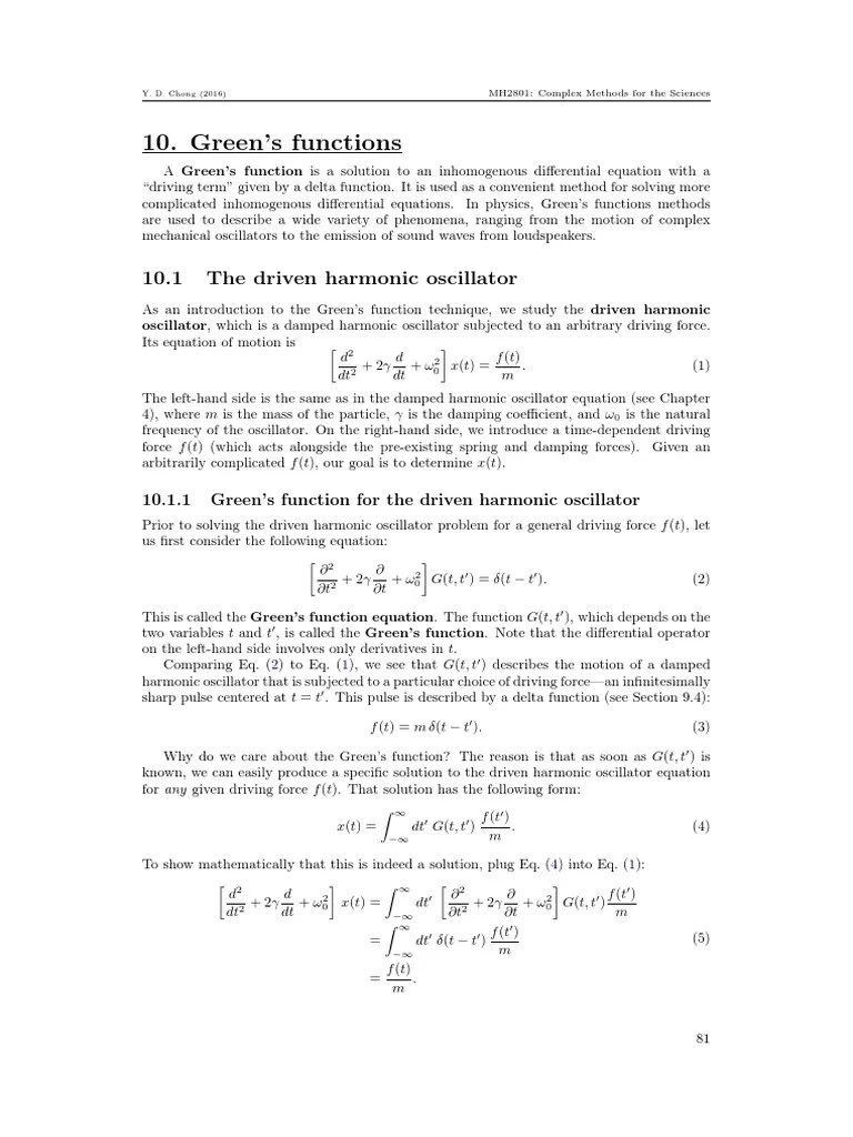 10 Greens Function | PDF | Green's Function | Waves