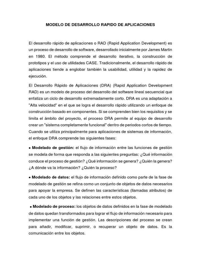 Modelo De Desarrollo Rapido De Aplicaciones | PDF | Ingeniería De ...