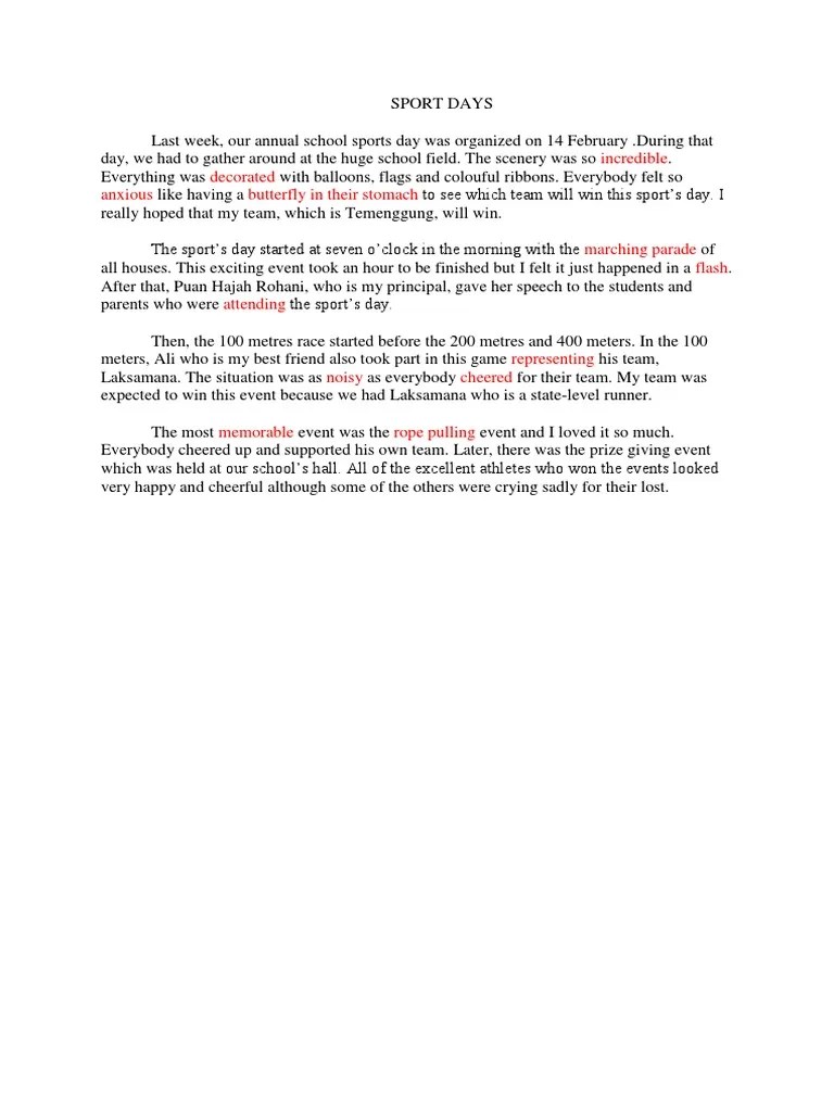 Essay Sports Day | PDF | Sports