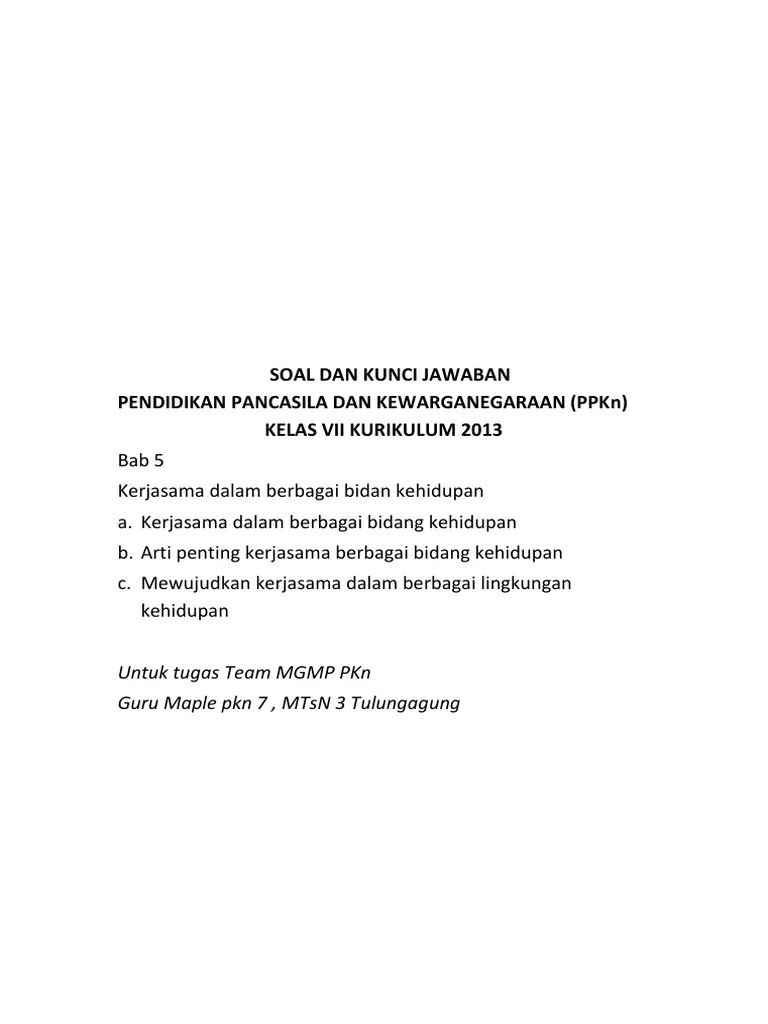 Di kelas vii mata pelajaran pkn . Tugas Mgmp Pkn 7 Pdf