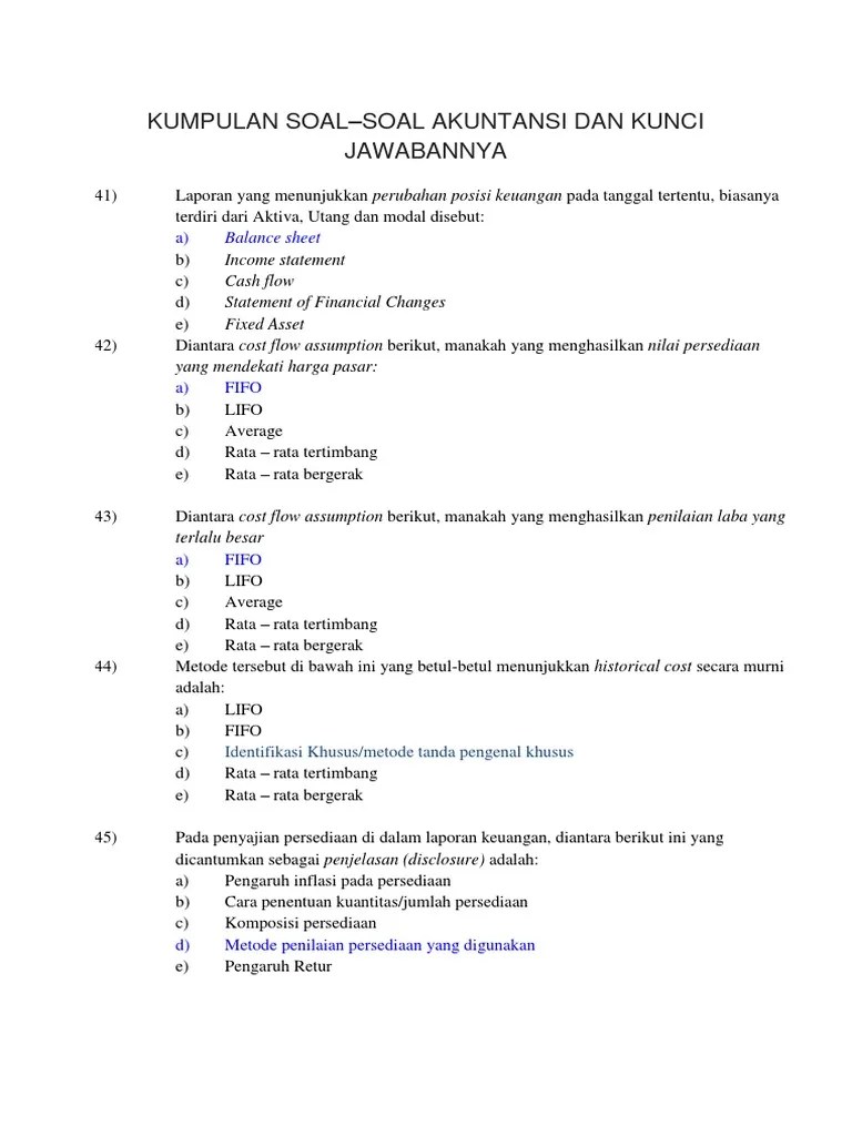 Contoh soal akuntansi fifo dan lifo metode perhitungan persediaan fifo lifo . Soal Akuntansi 3 5 Pdf