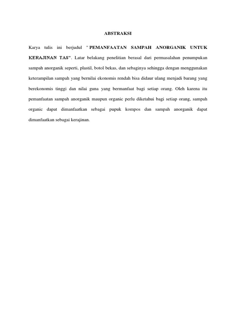 Karya Ilmiah Pemanfaatan Kembali Sampah - Revisi Id