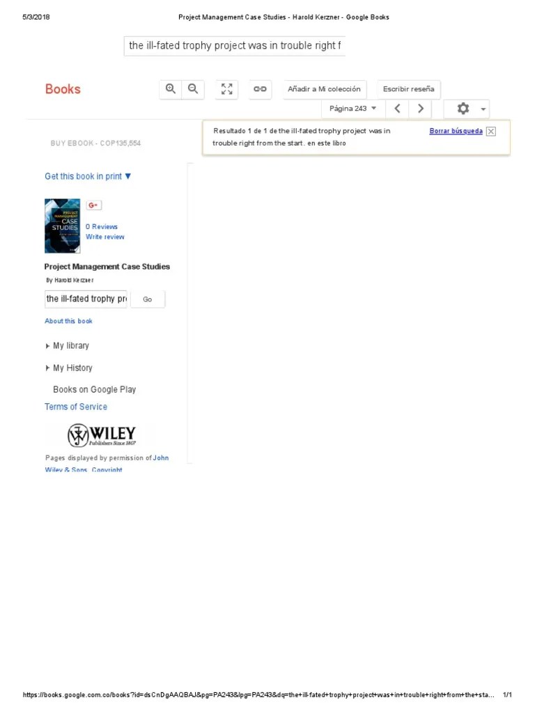 Project Management Case Studies - Harold Kerzner - Google Books | PDF