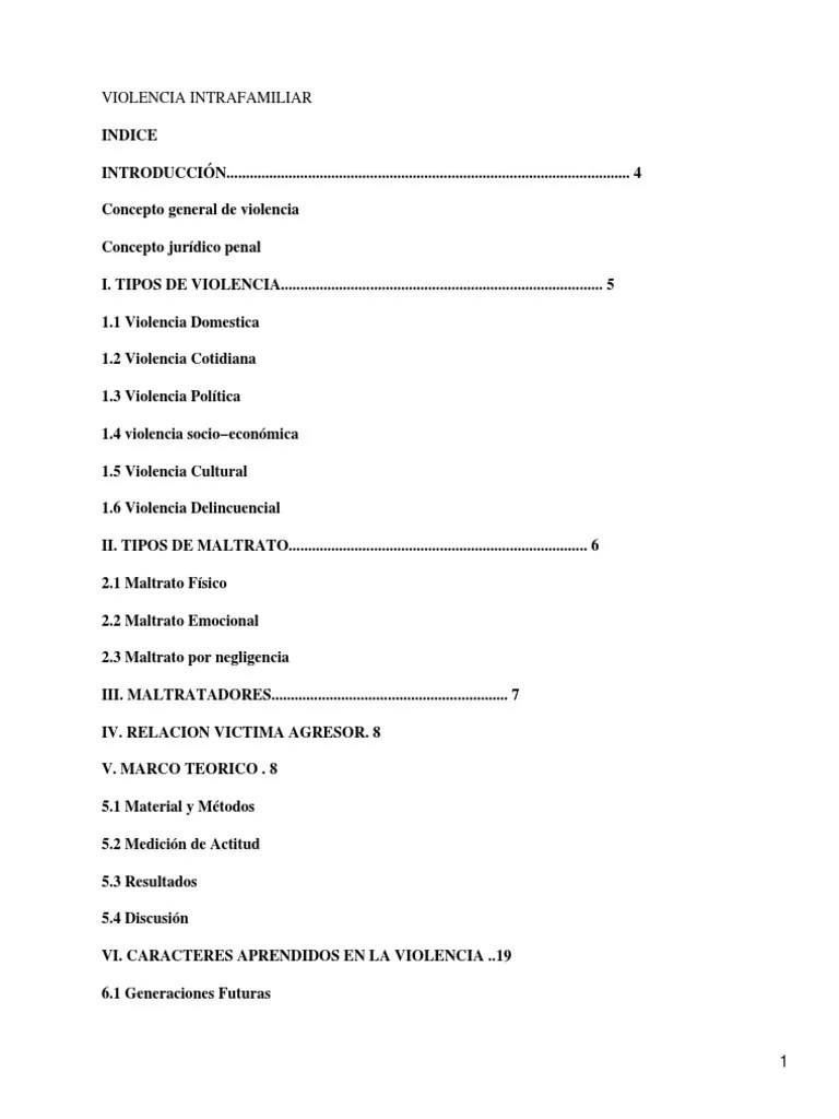 Violencia Intrafamiliar PDF | PDF | Violencia Doméstica | Violencia