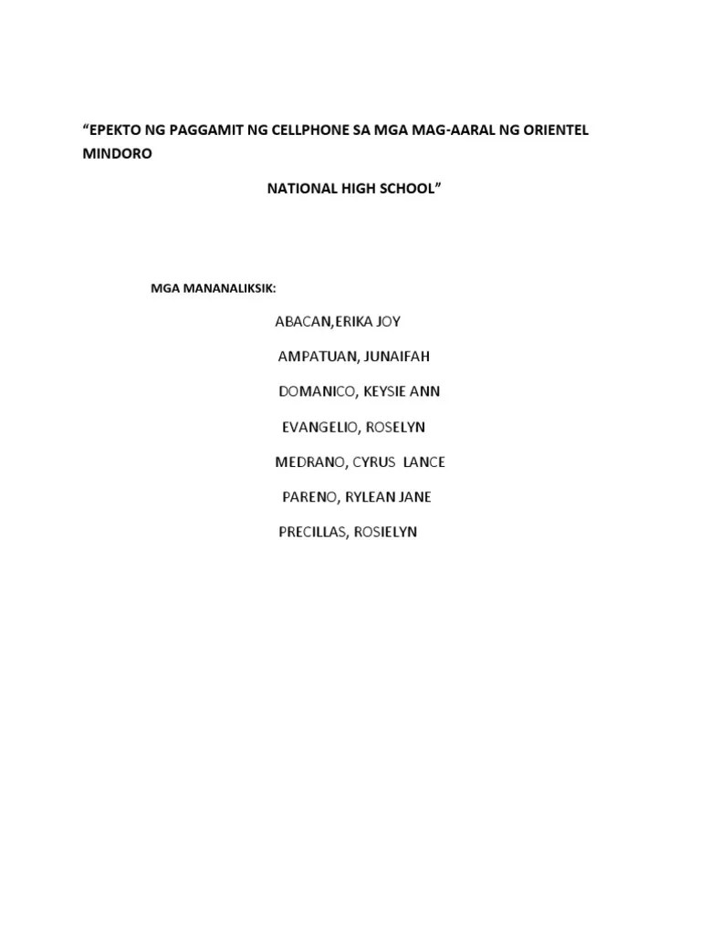 Epekto NG Paggamit NG Cellphone Sa Mga Mag | PDF