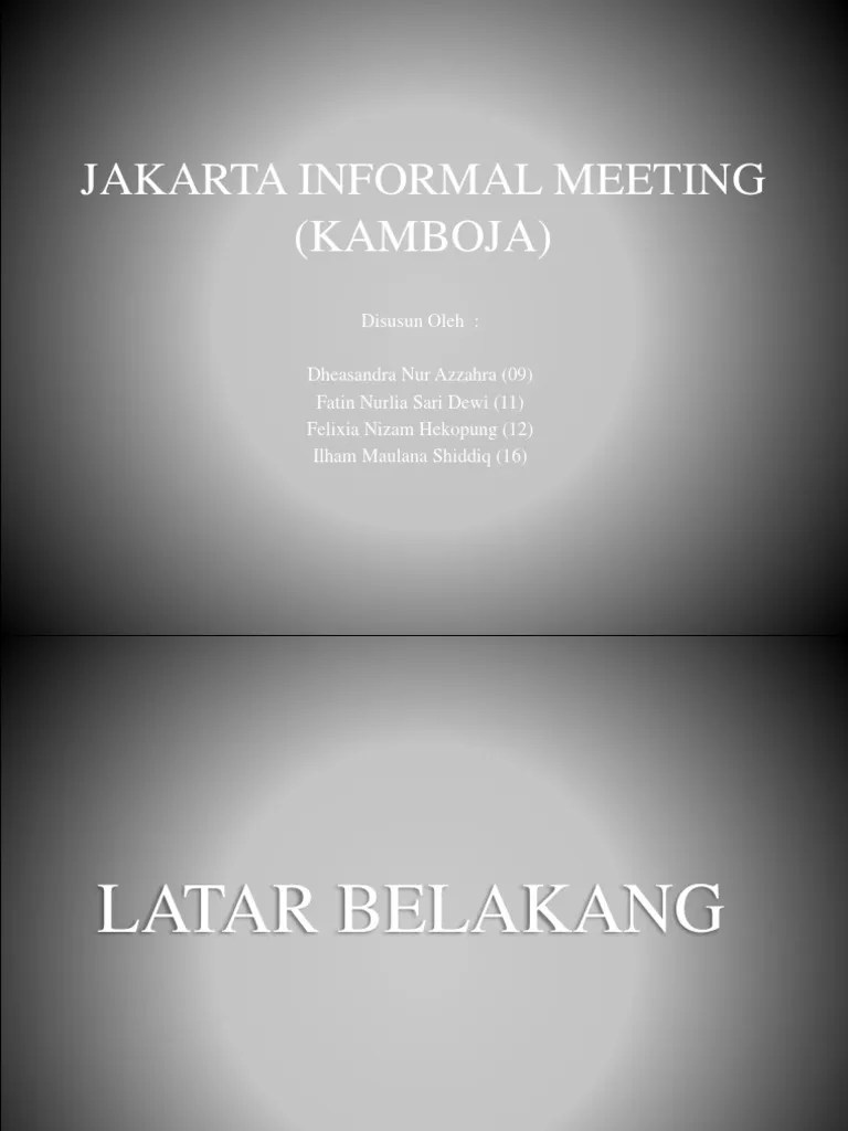 Jakarta Informal Meeting | PDF