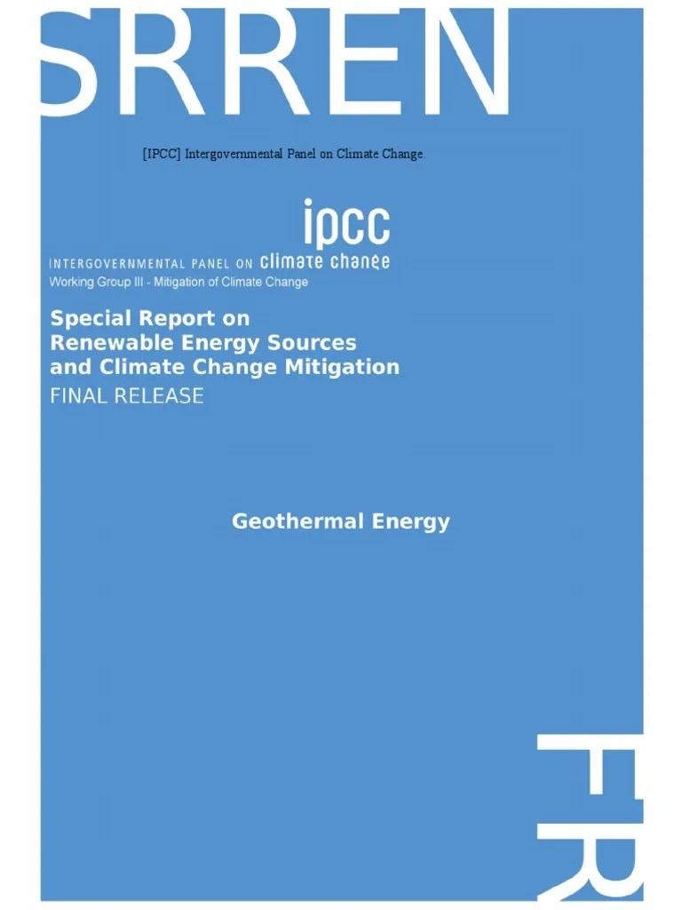 IPCC-Special Report On Renewable Energy Sources Climate Change ...