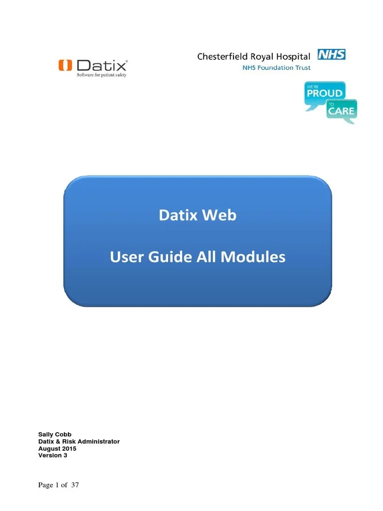 DATIX UserGuide PDF | PDF | Risk Management | Information Security