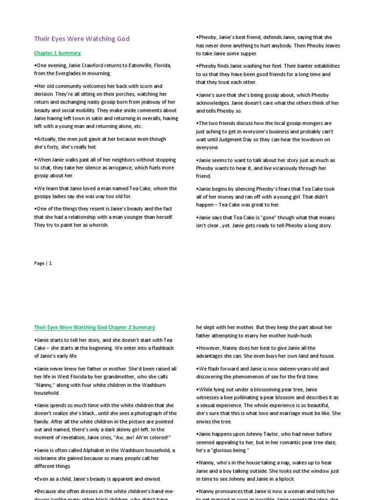 Their Eyes Were Watching God Summary | PDF