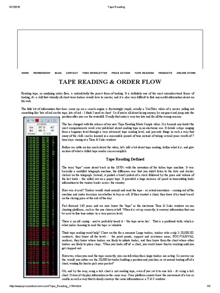 Tape Reading | PDF | Business