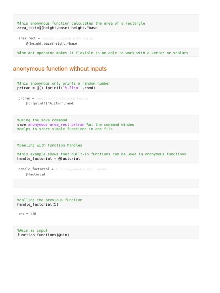 Anonymous Functions Examples | PDF