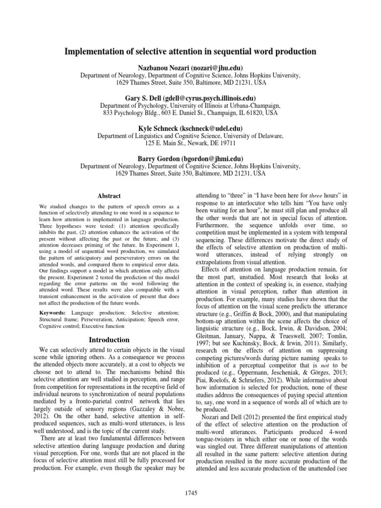 Visual Attention | PDF | Attention | Experiment