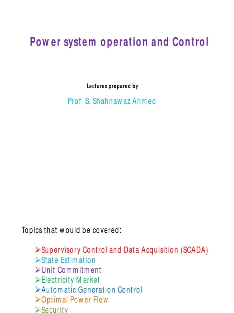 1-Power System Operation And Control, SCADA | PDF | Electrical Grid | Electric Power System