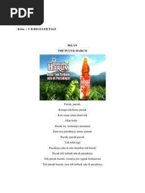 Inferensi/kesimpulan yang menunjukkan sejenis pengetahuan yang dimiliki Analisis Iklan Teh Pucuk Harum Pdf