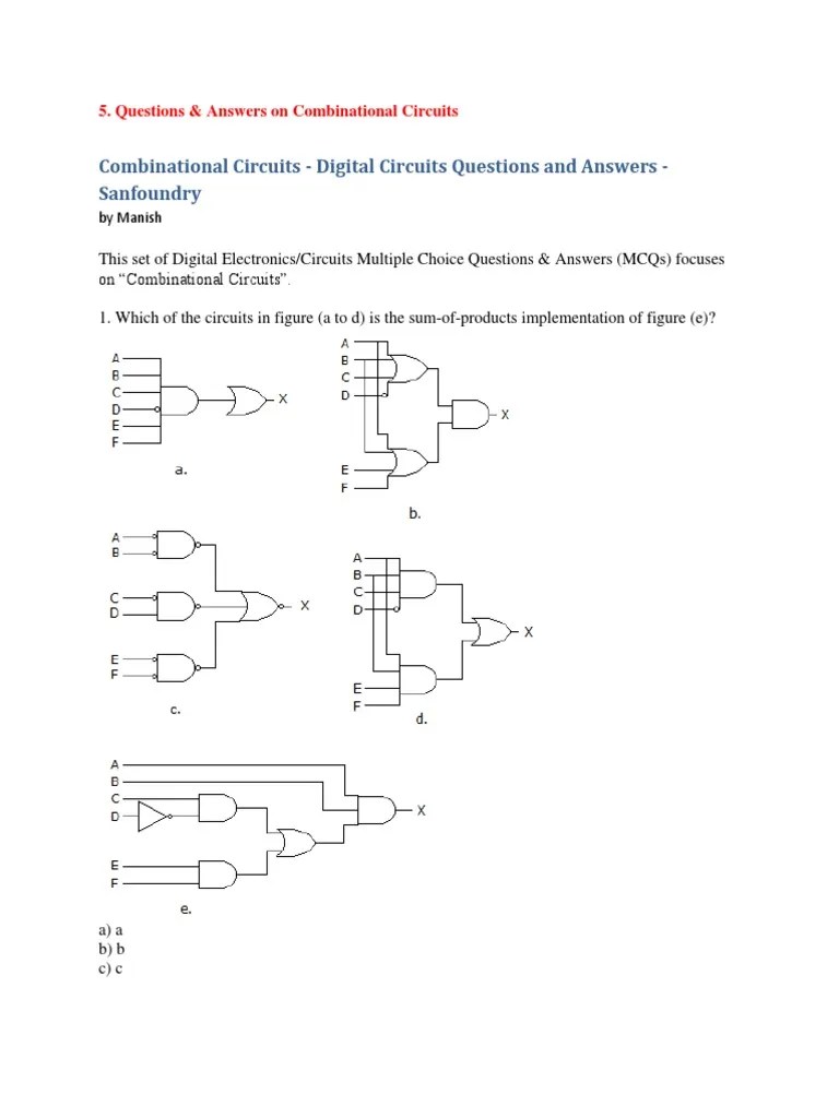 Questions & Answers On Combinational Circuits | PDF | Liquid Crystal ...