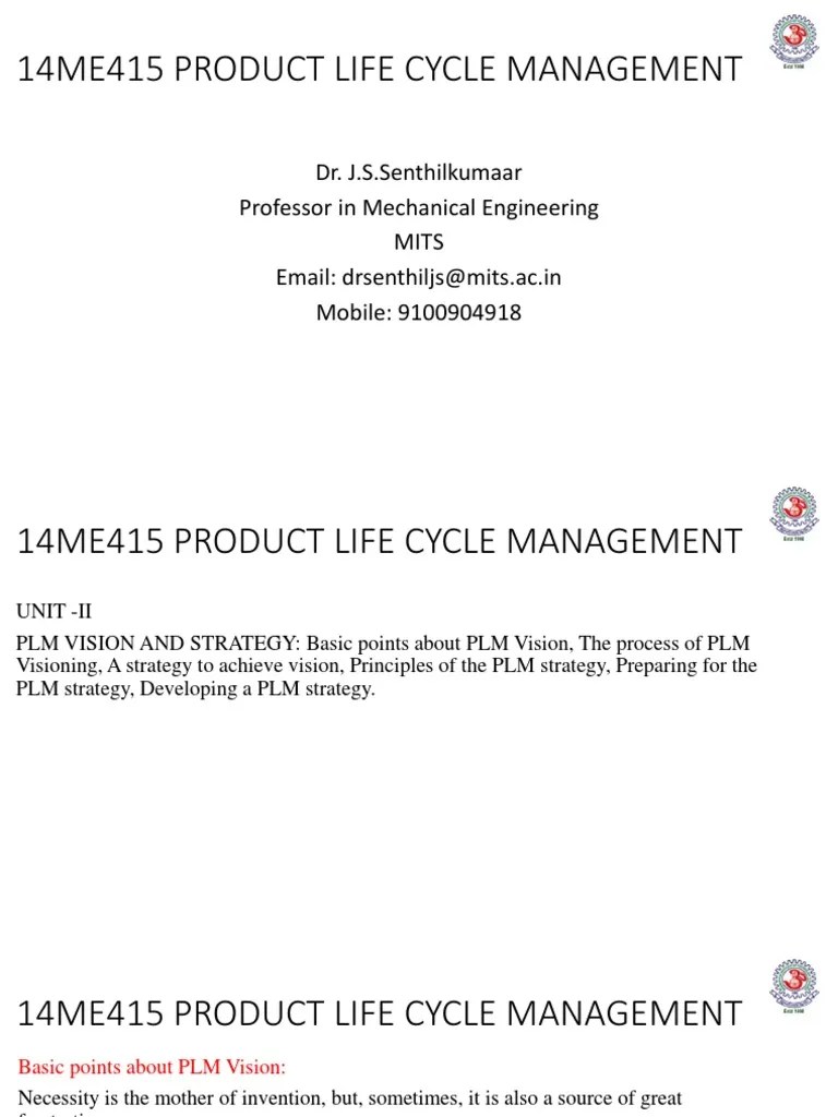 PLM Vision And Strategy | PDF | Product Lifecycle | Military Strategy
