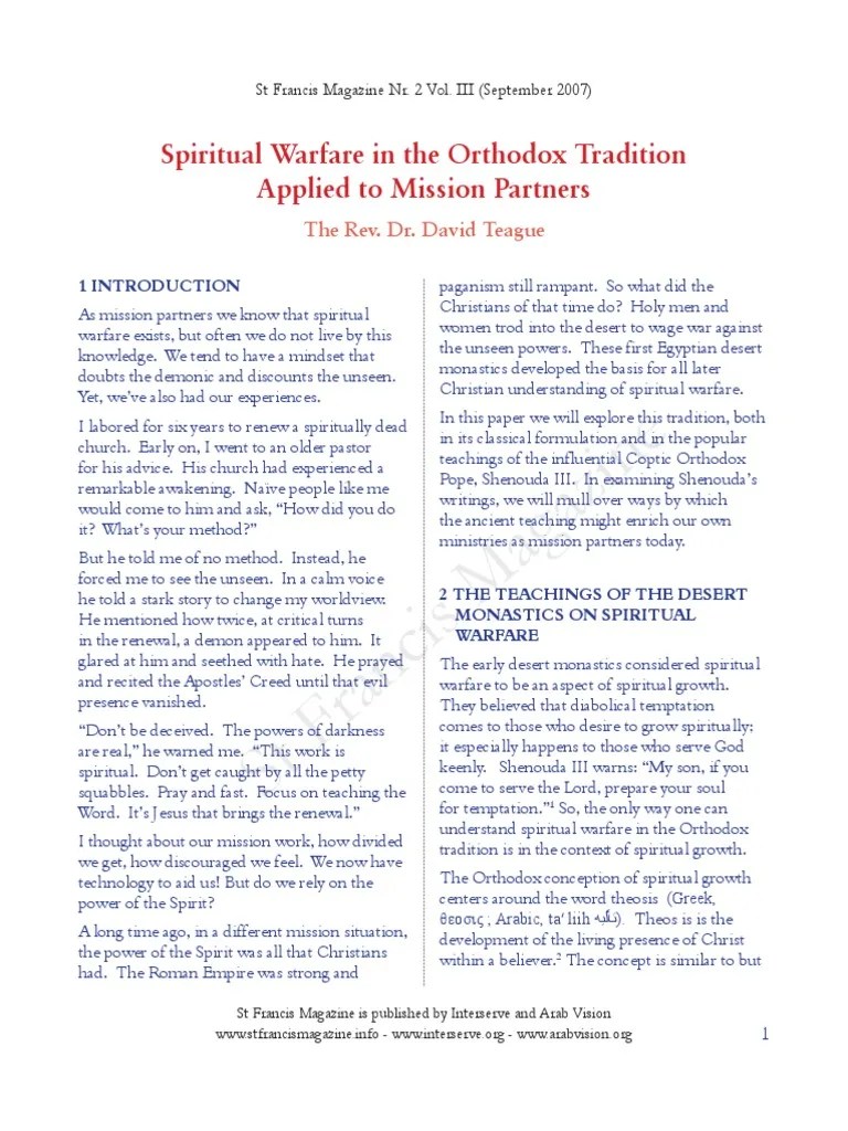 Spiritual Warfare In The Orthodox | PDF | Asceticism | Eastern Orthodox Church