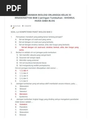 Kali ini quipper video blog akan membahas beberapa contoh soal uas biologi kelas 11 semester 1 bab sel. Kunci Jawaban Biologi Erlangga Kelas Xii Kurikulum 2013 Sekali