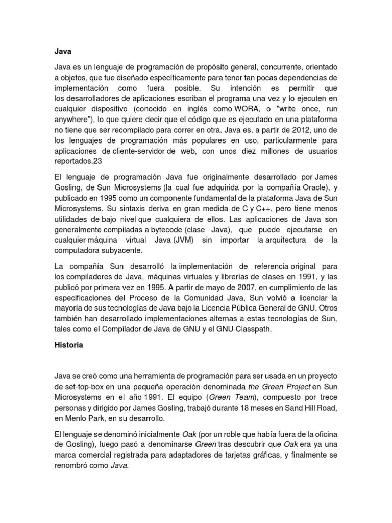 Java | PDF | Máquina Virtual De Java | Java (plataforma De Software)