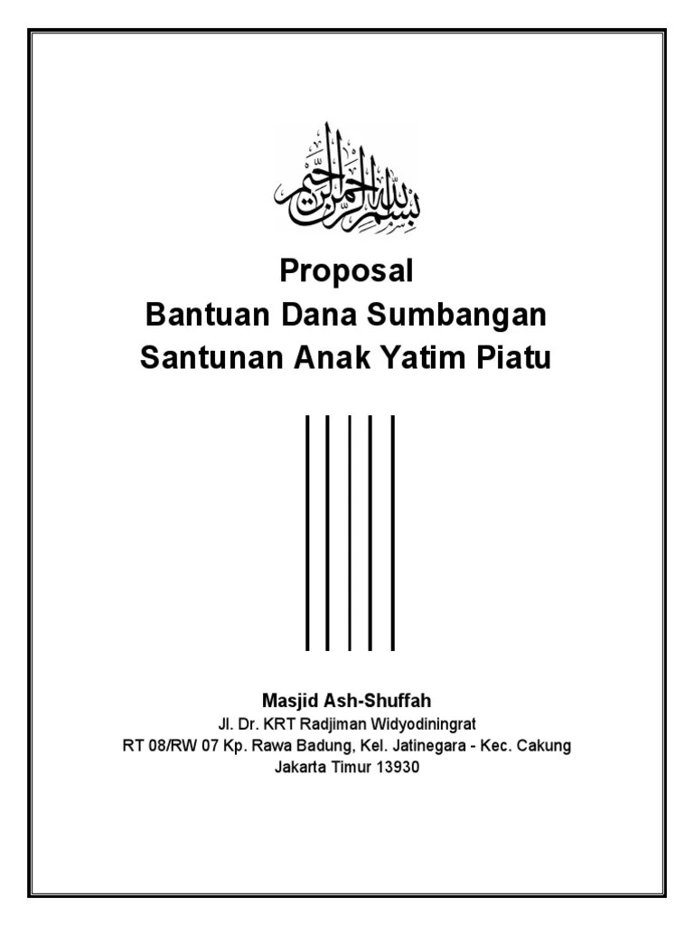Proposal Kegiatan Santunan Anak Yatim Piatu Masjid Ash-Shuffah. | PDF
