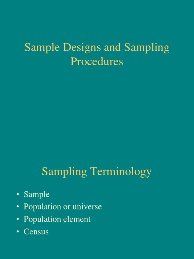 Sample Designs And Sampling Procedures | PDF | Sample Size ...