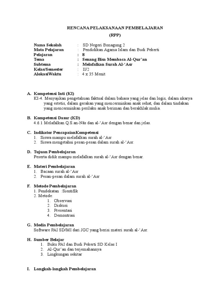 8.1.melafalkan Surah Al-Asr | PDF