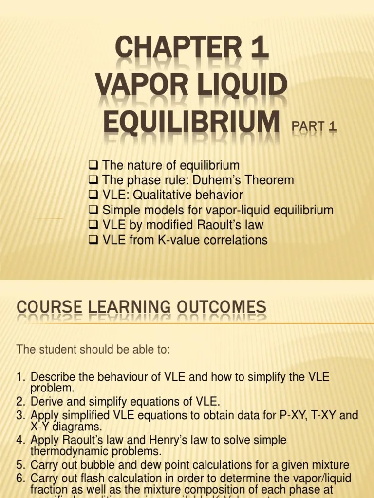 Chapter 1 - VLE Part 1 | Download Free PDF | Phase Rule | Phase Diagram