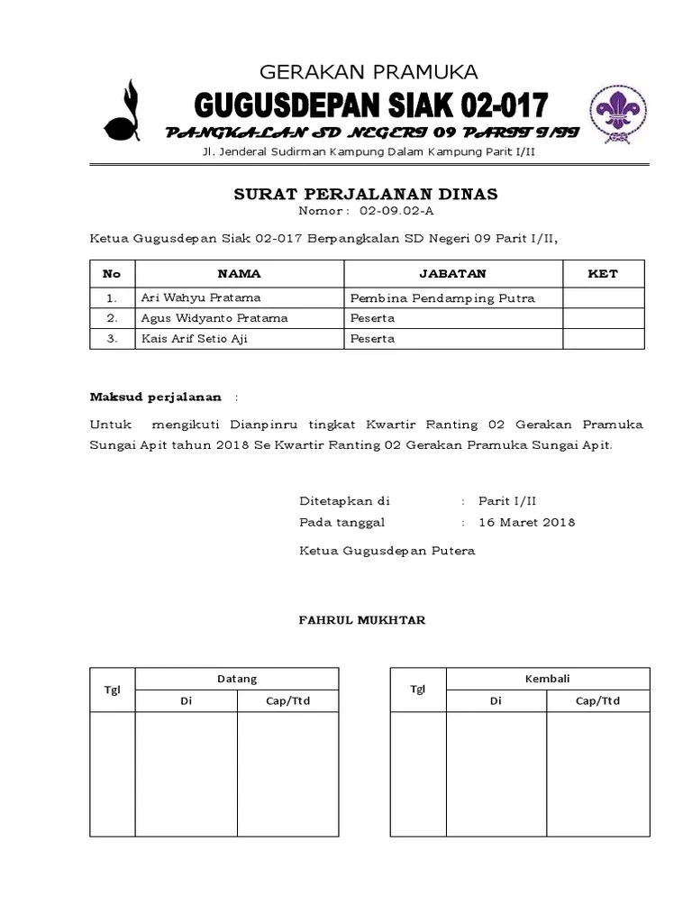 Surat Perjalanan Dinas | PDF