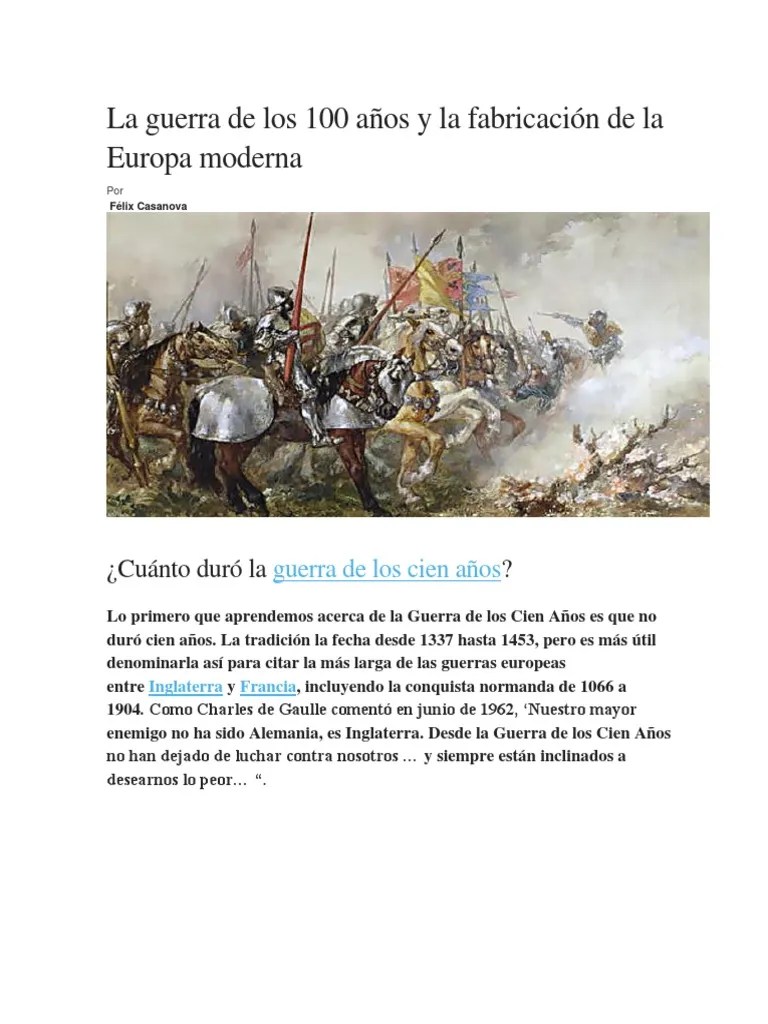 La Guerra De Los 100 Años Y La Fabricación De La Europa Moderna | PDF | Guerras De Las Rosas ...