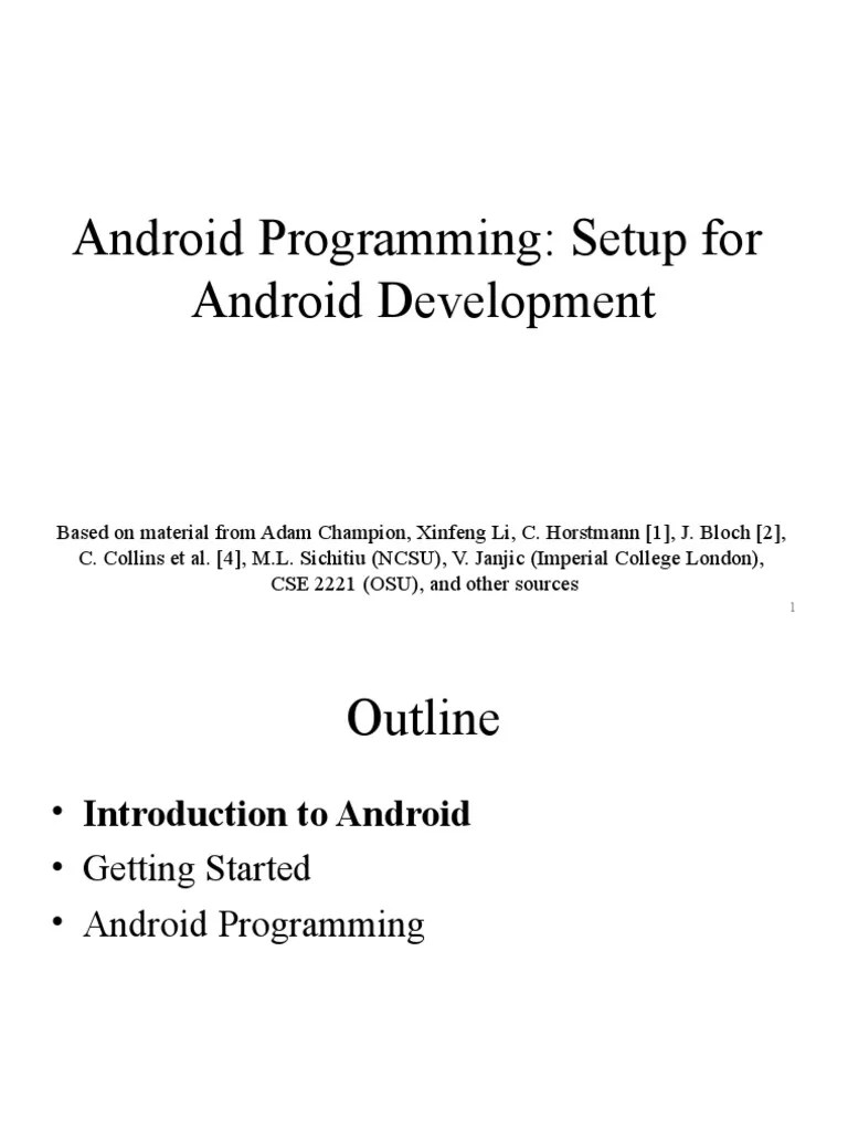 Android Programming | PDF | Android (Operating System) | Java ...