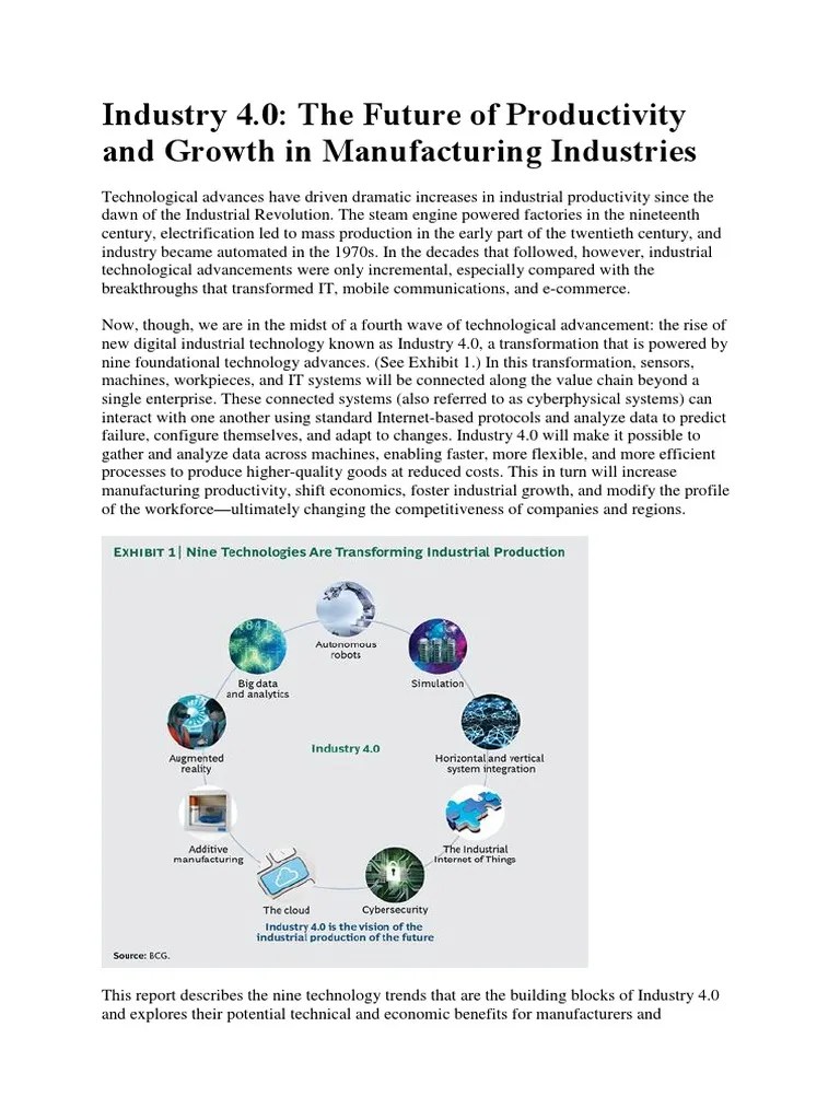 Industry 4.0: The Future Of Productivity And Growth In Manufacturing Industries | PDF ...