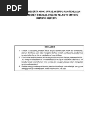 5 poin buatlah 10 soal pilihan ganda tentang too and enough beserta jawabannya. Contoh Soal Beserta Kunci Jawaban Siap Ujian Tengah Semester Ii Bahasa Inggris Kelas Vii Smp K13 Pdf Nature