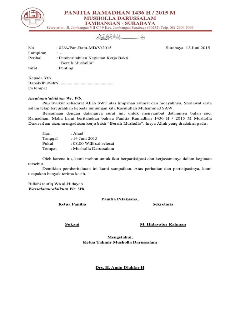 Contoh Surat Edaran Ramadhan Contoh Surat 
