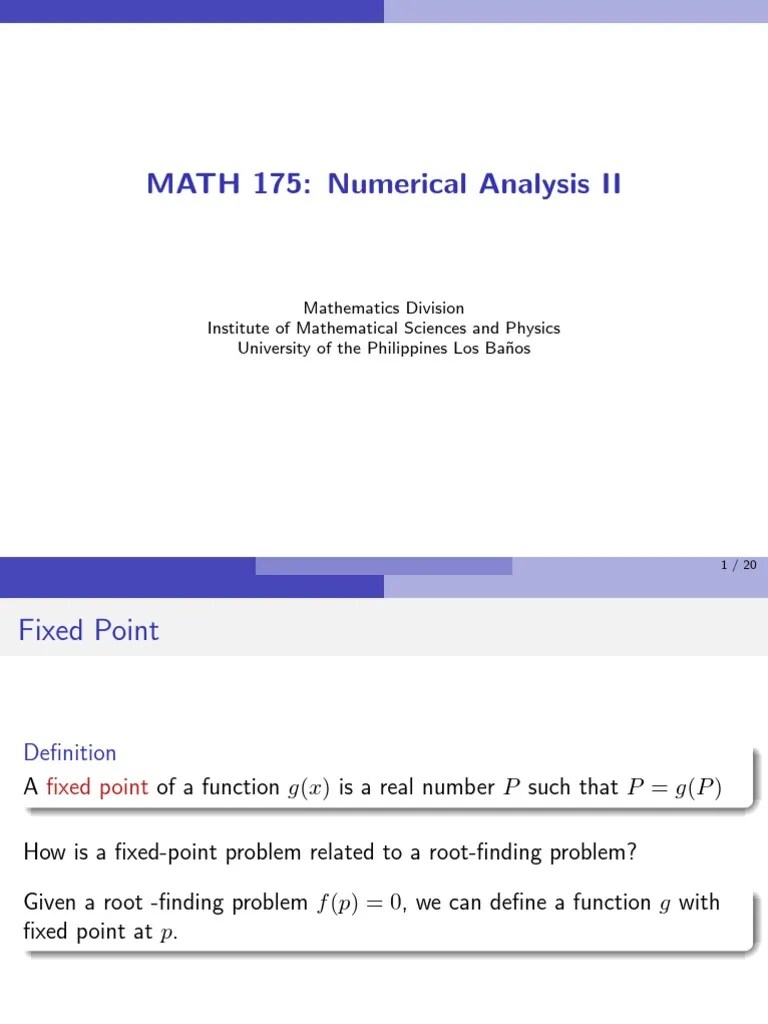 Fixed-Point Method PDF | PDF | Maxima And Minima | Teaching Mathematics